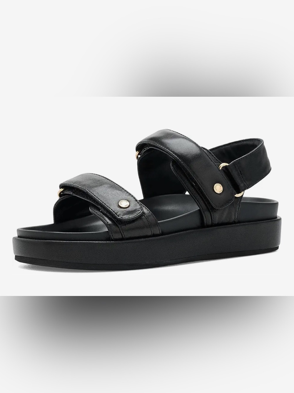 J Slides Black Platform Double-Strap Sandals Bay